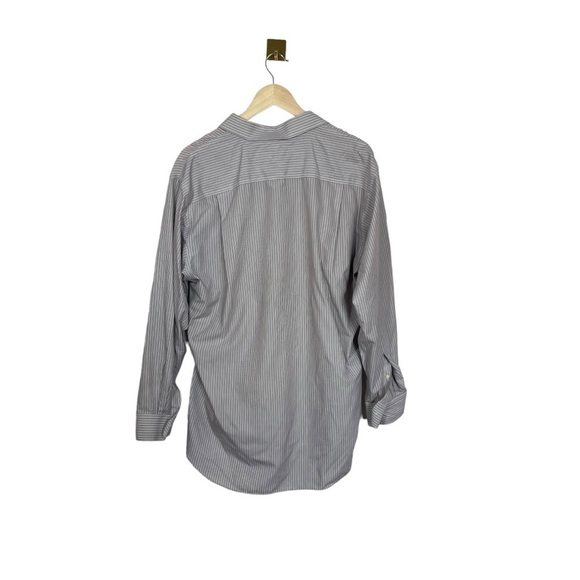 Jos A. Bank Traveler Collection Tailored Fit Striped Dress Shirt Purple Size 17 - Picture 6 of 9